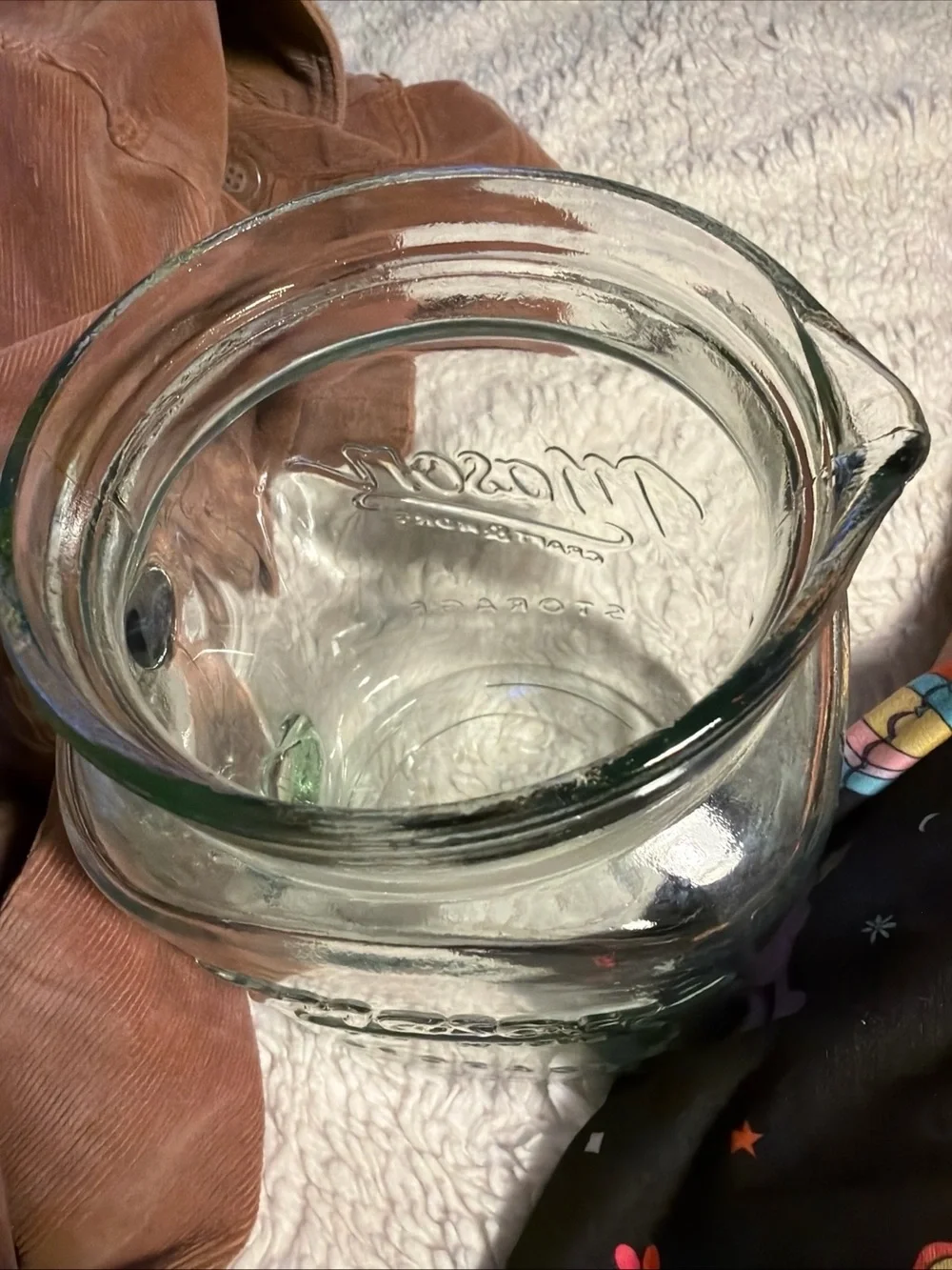 68oz 2L Vtg looking Retro Mason Clear Glass Storage Jar with Handle - Clear